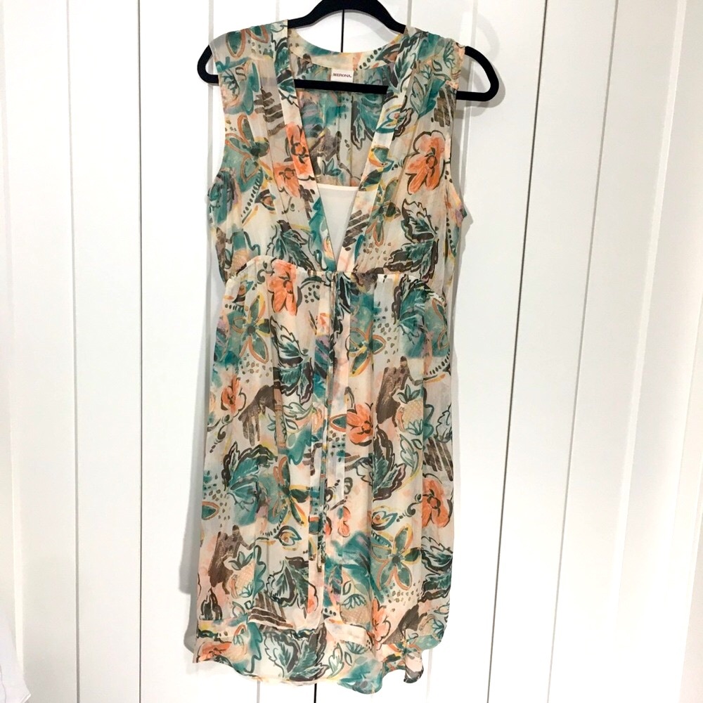 🌺🌺Merona Sheer floral dress with liner